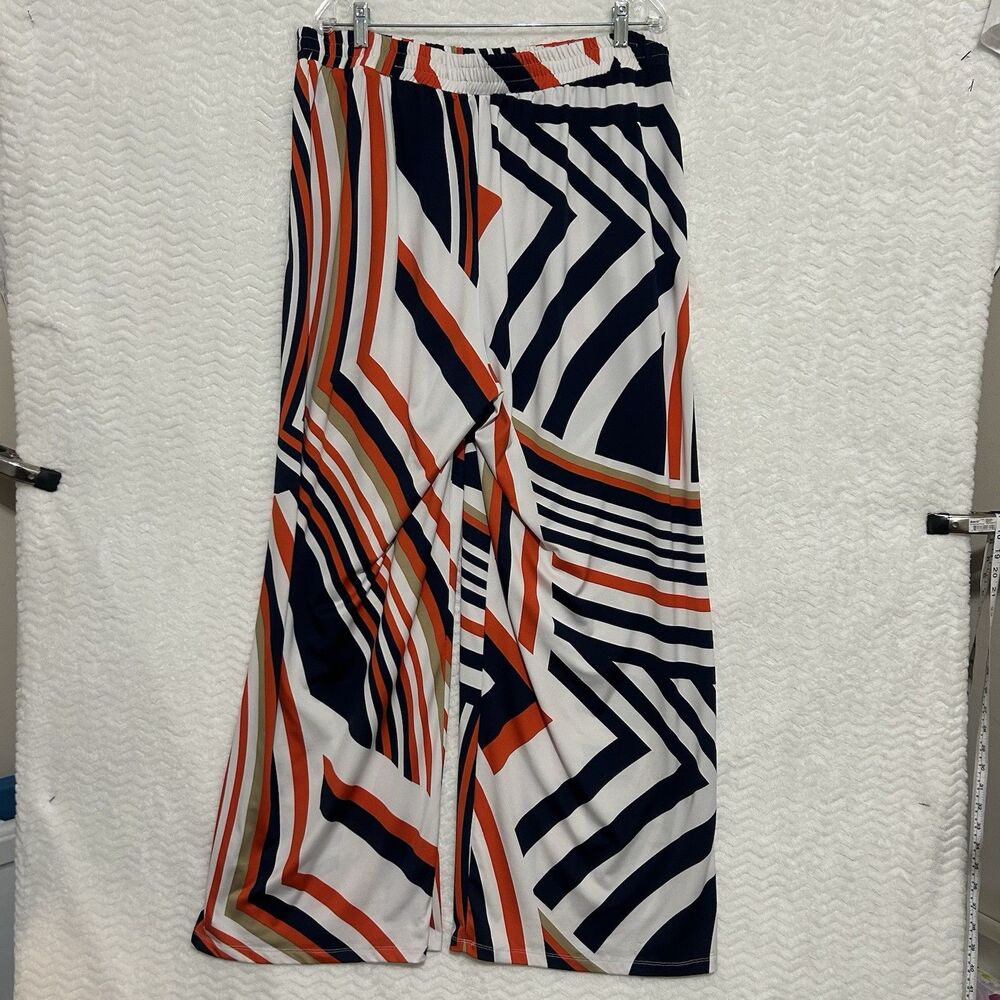 Ashley Stewart Pants 22 Orange Wide Leg Plus Size Coastal Beach Resort Relaxed - Picture 5 of 8